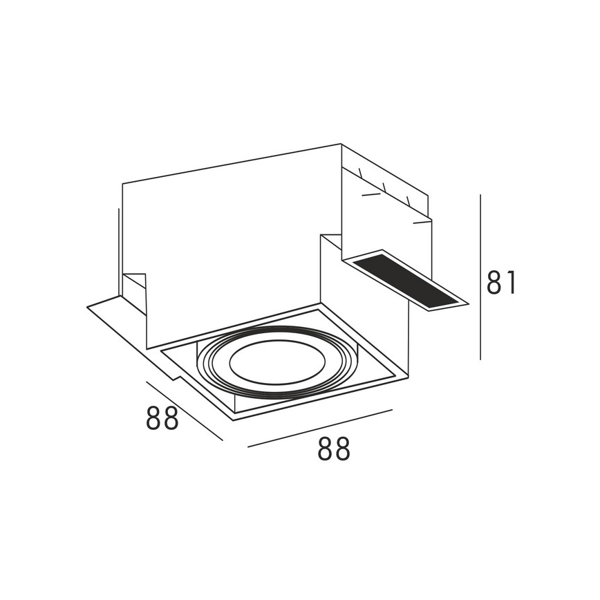Zuma Line - Iluminação embutida 1xGU10/50W/230V preta