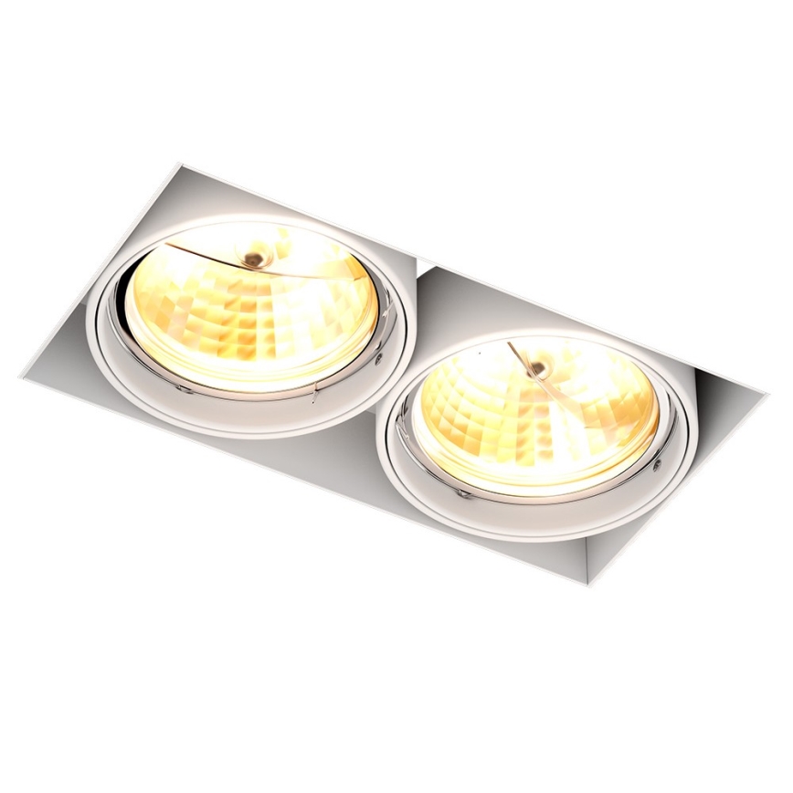 Zuma Line - Iluminação embutida 2xGU10-AR111/15W/230V branca