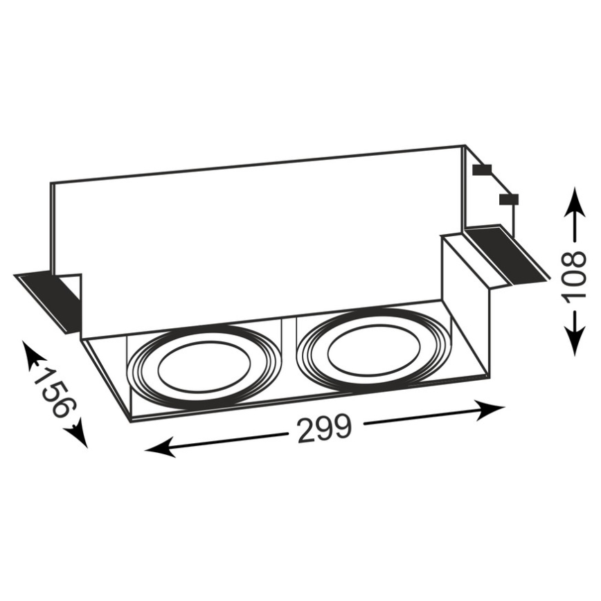 Zuma Line - Iluminação embutida 2xGU10-AR111/15W/230V branca