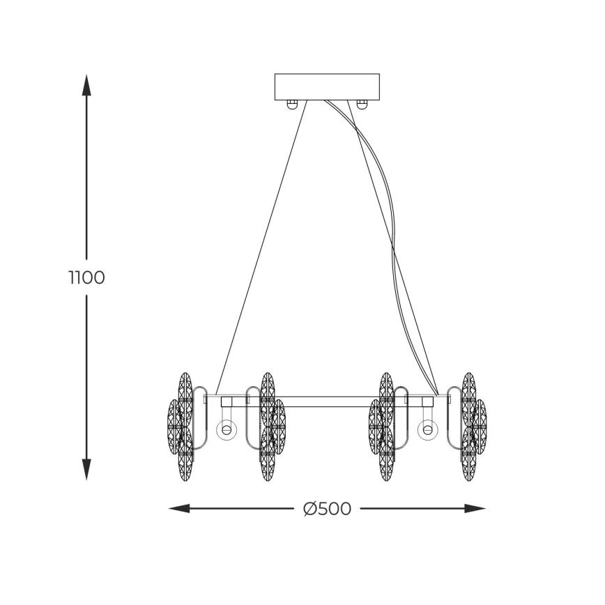 Zuma Line - Candeeiro suspenso 6xE14/40W/230V dourado