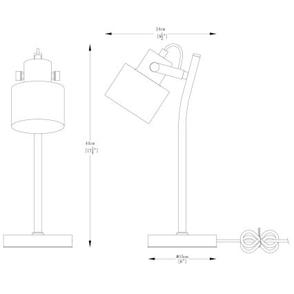 Zuma Line - Candeeiro de mesa 1xE27/40W/230V branco