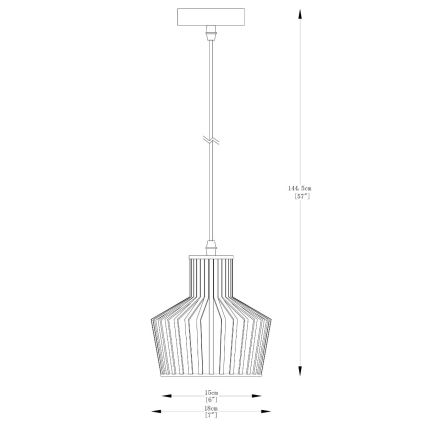 Zuma Line - Candelabro suspenso 1xE27/40W/230V diâmetro 18 cm preto
