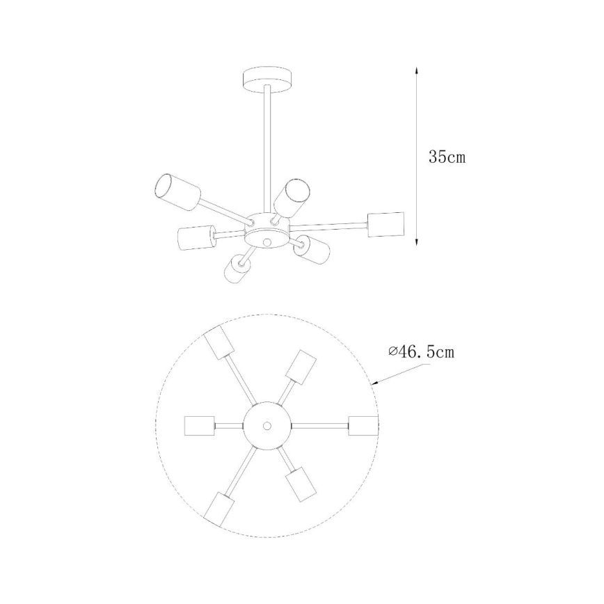 Zuma Line - Candelabro suspenso 6xE27/40W/230V preto/dourada