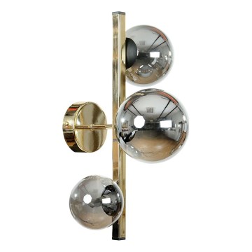 Zuma Line - Aplique de parede 3xG9/8W/230V dourado/preto fumado