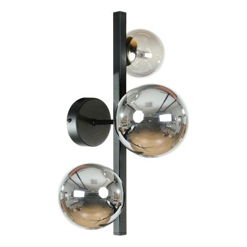 Zuma Line - Aplique de parede 3xG9/8W/230V preto/preto fumado