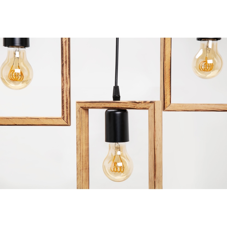 Zuma Line - Candeeiro suspenso 3xE27/20W/230V pinho/preto