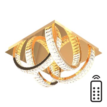 Zuma Line - Candeeiro de cristal LED suspenso com regulação LED/23,5W/230V 2700-6000K dourado + comando