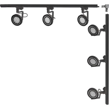 Zuma Line - Candeeiro de focos para calha 6xGU10/15W/230V preto