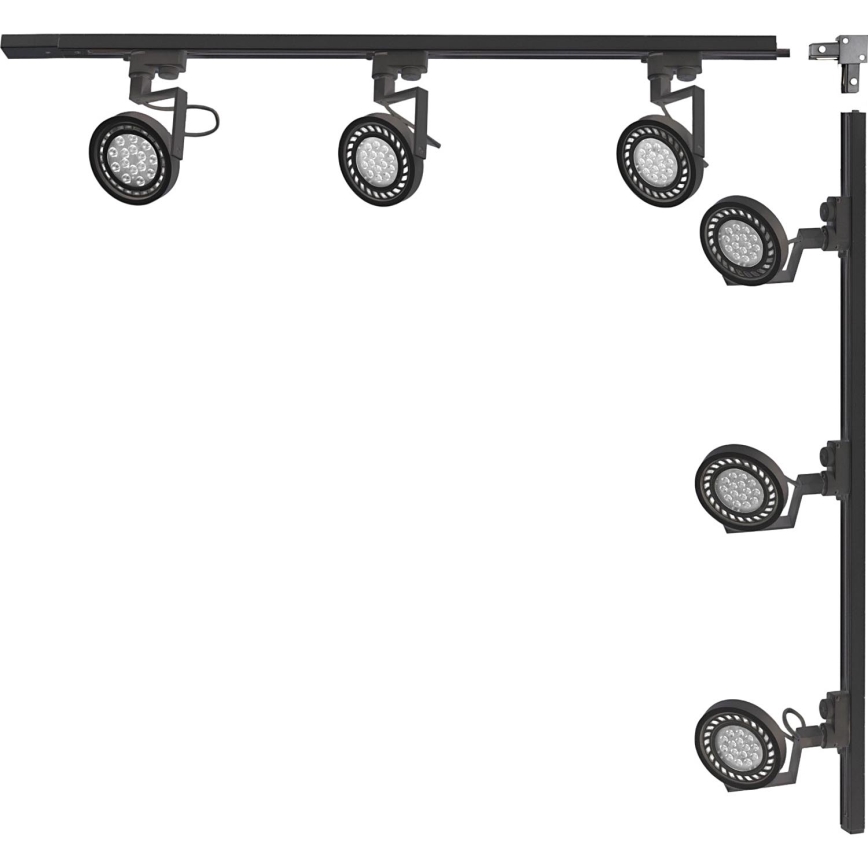 Zuma Line - Candeeiro de focos para calha 6xGU10/15W/230V preto