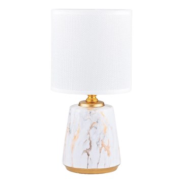 Zuma Line - Candeeiro de mesa 1xE14/40W/230V branco/dourado/decoração em mármore