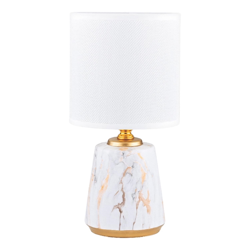 Zuma Line - Candeeiro de mesa 1xE14/40W/230V branco/dourado/decoração em mármore
