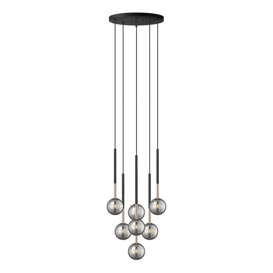 Zuma Line - Candeeiro suspenso 7xG9/4W/230V preto