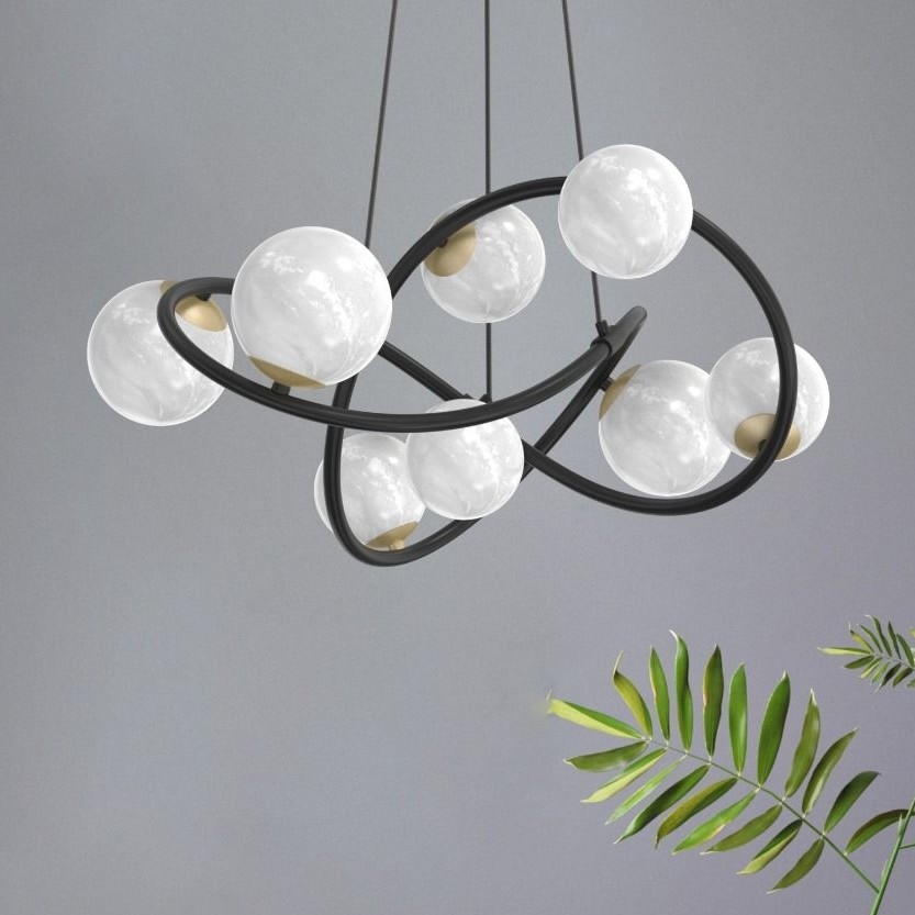 Zuma Line - Candeeiro suspenso 8xG9/3,5W/230V preto