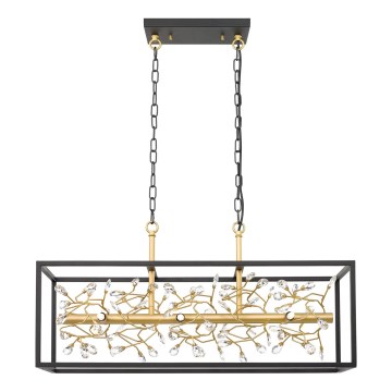 Zuma Line - Candeeiro suspenso de cristal 6xG9/33W/230V preto/dourado