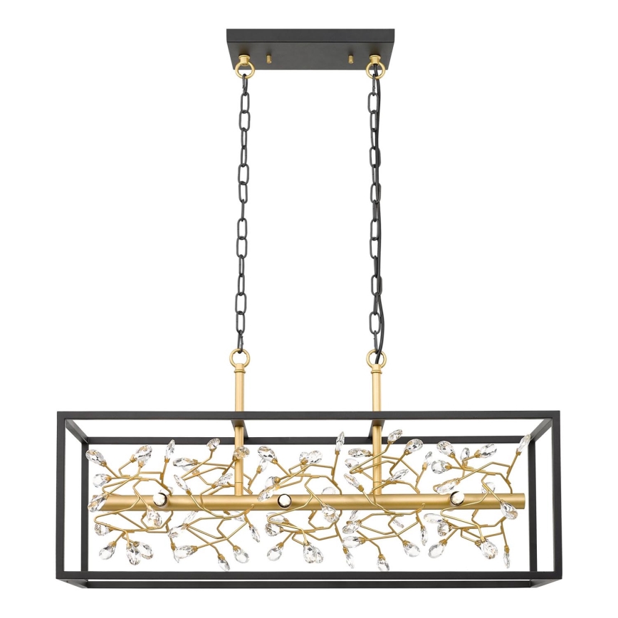 Zuma Line - Candeeiro suspenso de cristal 6xG9/33W/230V preto/dourado