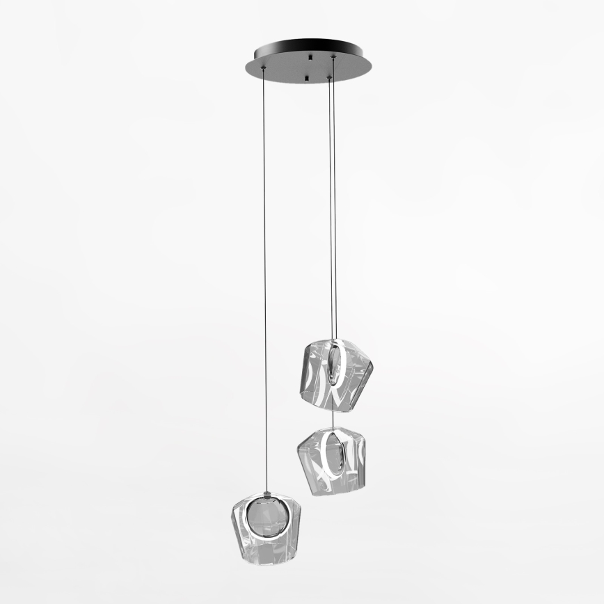 Zuma Line - Candeeiro suspenso LED 3xLED/6W/230V preto/transparente