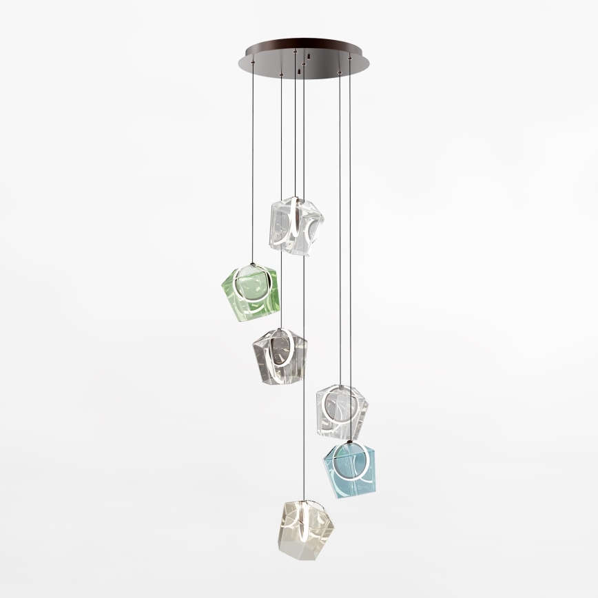 Zuma Line - Candeeiro suspenso LED 6xLED/6W/230V preto/colorido