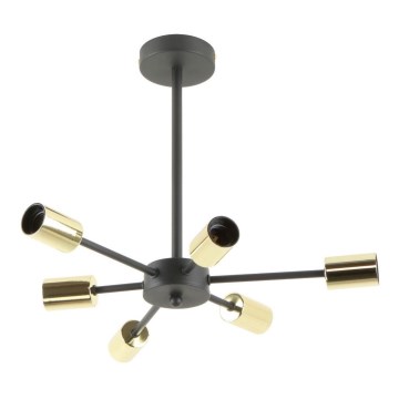 Zuma Line - Candelabro suspenso 6xE27/40W/230V preto/dourada