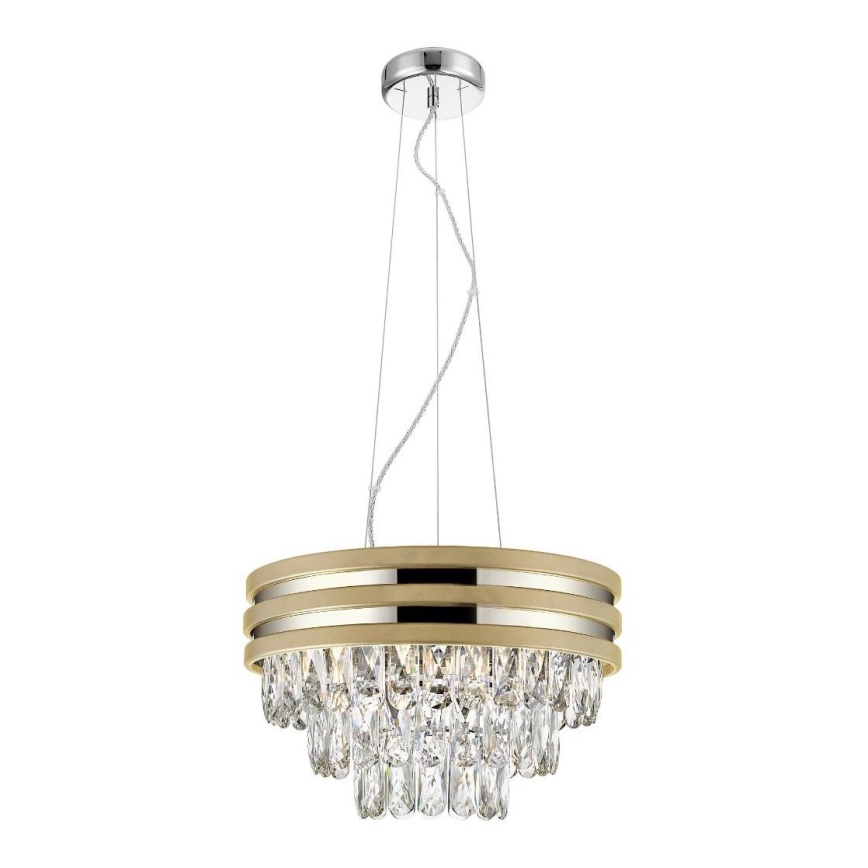 Zuma Line - Candelabro suspenso de cristal 4xE14/40W/230V dourada