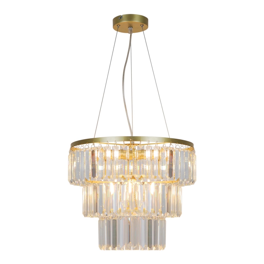Zuma Line - Candelabro suspenso de cristal 4xE14/40W/230V dourado