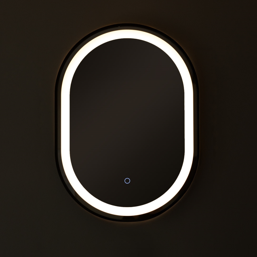 Zuma Line - Espelho de parede LED para casa de banho com retroiluminação LED/24W/230V 3000/4000/6000K 70x50 cm IP44 preto