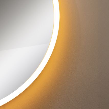 Zuma Line - Espelho de parede LED para casa de banho com retroiluminação LED/24W/230V 3000/4000/6000K d. 60 cm IP44 branco/dourado