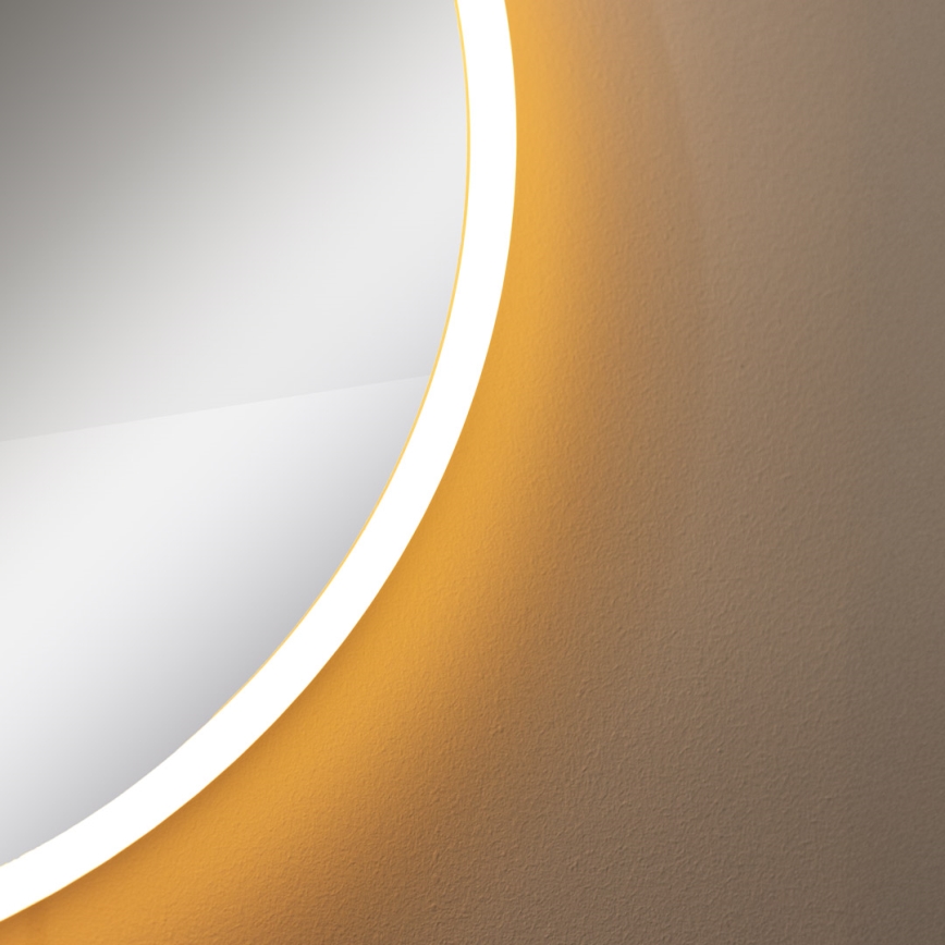 Zuma Line - Espelho de parede LED para casa de banho com retroiluminação LED/24W/230V 3000/4000/6000K d. 60 cm IP44 branco/dourado