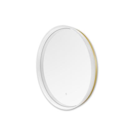 Zuma Line - Espelho de parede LED para casa de banho com retroiluminação LED/24W/230V 3000/4000/6000K d. 60 cm IP44 branco/dourado