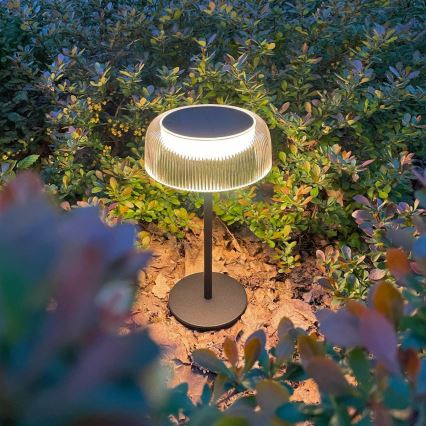 Zuma Line - Candeeiro de mesa solar LED com regulação LED/2,5W/2000 mAh IP44 preto
