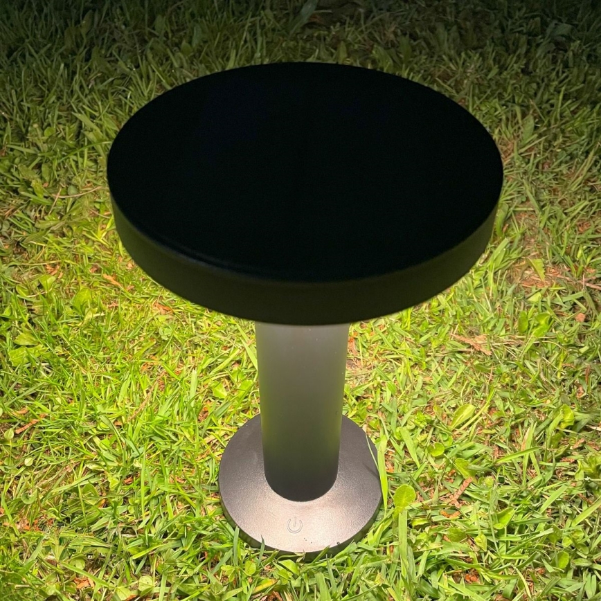 Zuma Line - Candeeiro de mesa solar LED com regulação LED/2W/2000 mAh IP44 preto