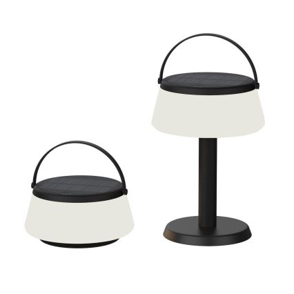 Zuma Line - Candeeiro de mesa solar LED com regulação LED/2,2W/2000 mAh IP44 preto