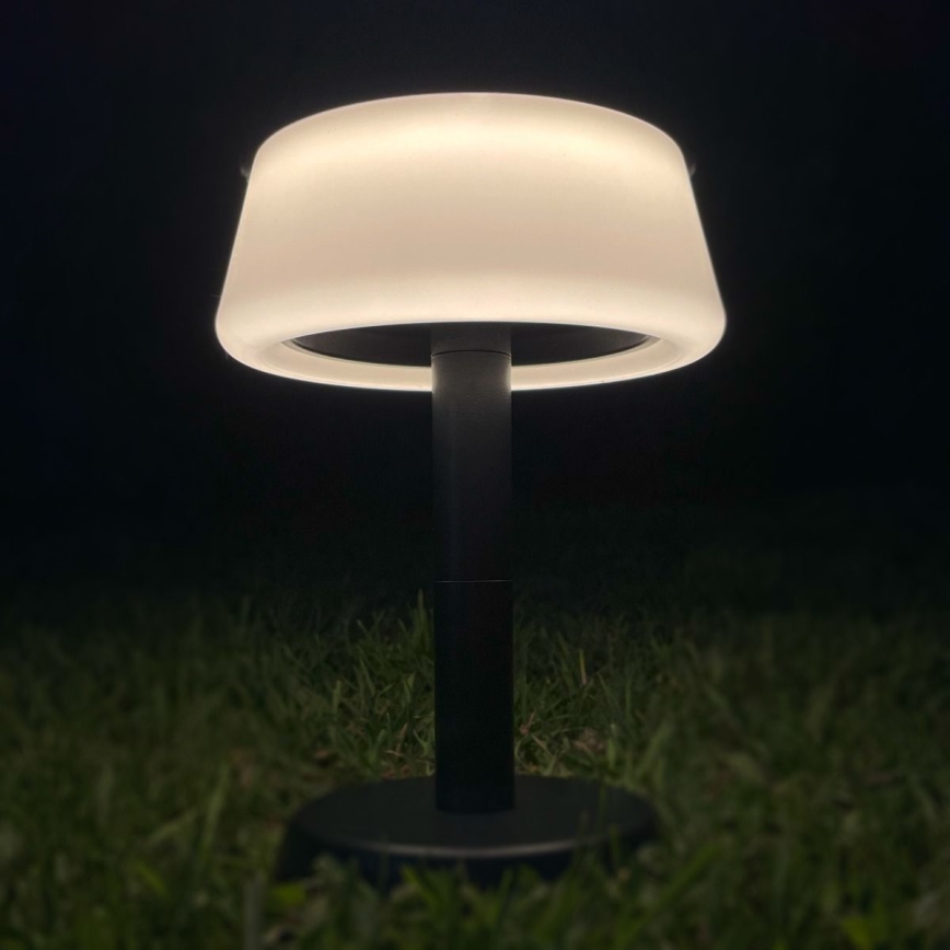 Zuma Line - Candeeiro de mesa solar LED com regulação LED/2,2W/2000 mAh IP44 preto