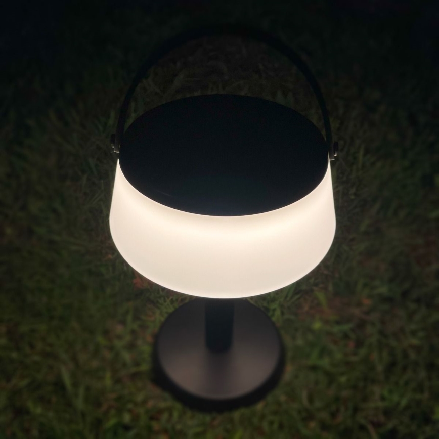 Zuma Line - Lâmpada de mesa solar recarregável LED dimmerizável LED/2,2W/2000 mAh IP44 preta