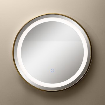 Zuma Line - Espelho de parede LED para casa de banho com retroiluminação LED/24W/230V 3000/4000/6000K d. 60 cm IP44 dourado