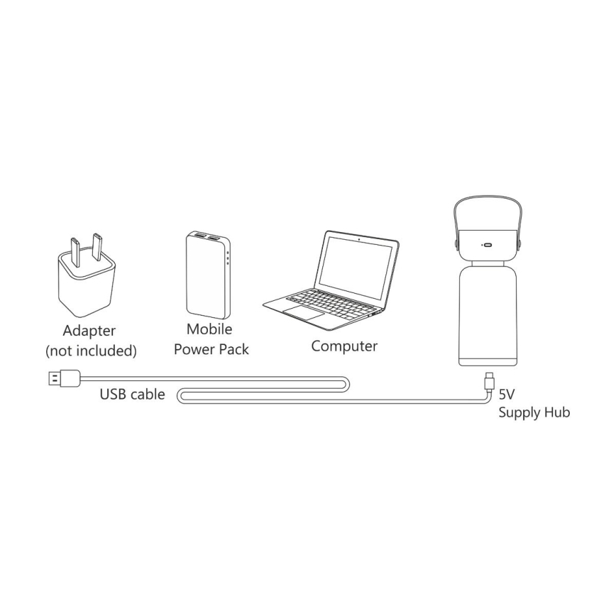 Zuma Line -  Candeeiro de mesa LED com regulação LED/3W/1200 mAh 3000/4000/6500K IP44 castanho