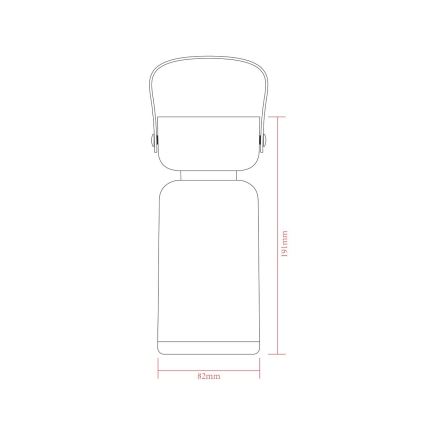 Zuma Line -  Candeeiro de mesa LED com regulação LED/3W/1200 mAh 3000/4000/6500K IP44 castanho