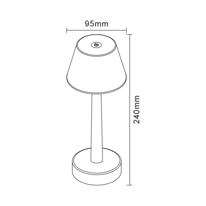 Zuma Line - Candeeiro de mesa LED RGBW com regulação LED/0,7W/1300 mAh IP44 preto