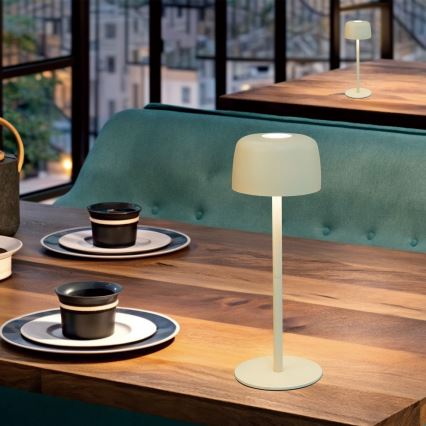 Zuma Line - Candeeiro de mesa solar LED com regulação LED/2W/1200 mAh IP44 creme