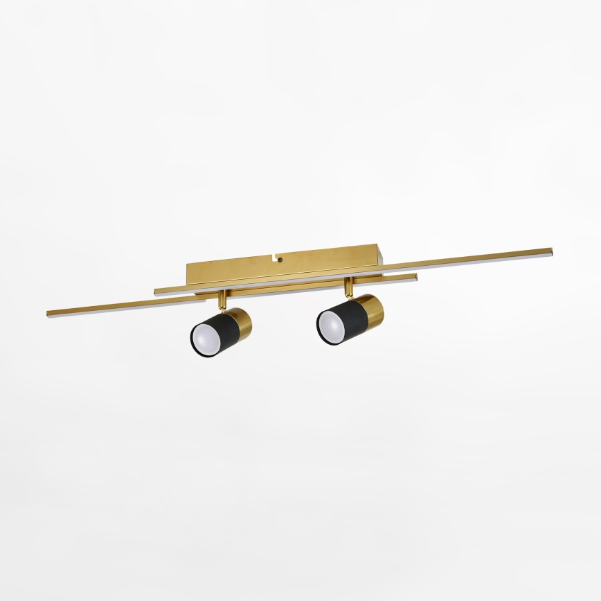 Zuma Line - Foco LED 2xGU10/40W/230V + 2xLED/6W dourado/preto