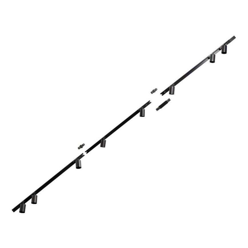 Zuma Line - Foco para sistema de carril 8xGU10/10W/230V preto + acessórios para carril