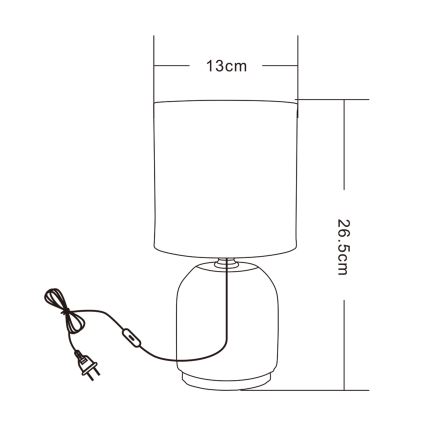 Zuma Line - Candeeiro de mesa 1xE14/40W/230V cinzento/dourado
