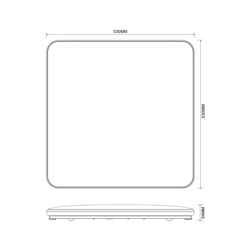 Zuma Line - Iluminação de teto LED com regulação LED/48W/230V 53x53 cm cromado brilhante