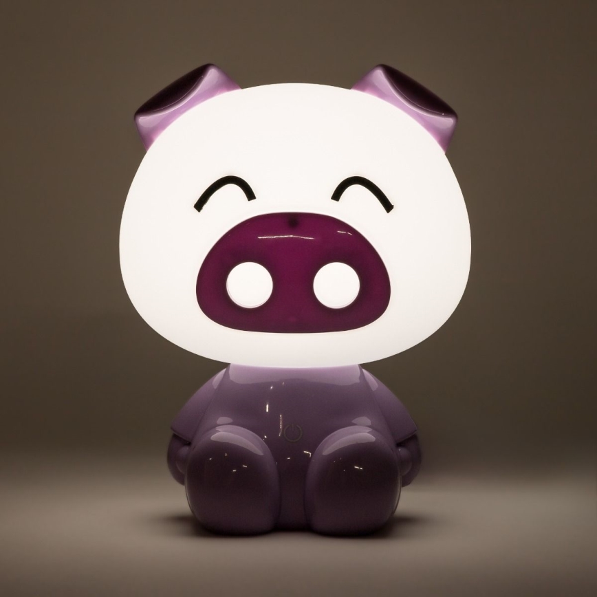 Zuma Line - Candeeiro de mesa LED regulável para crianças LED/3W/230V porco roxo