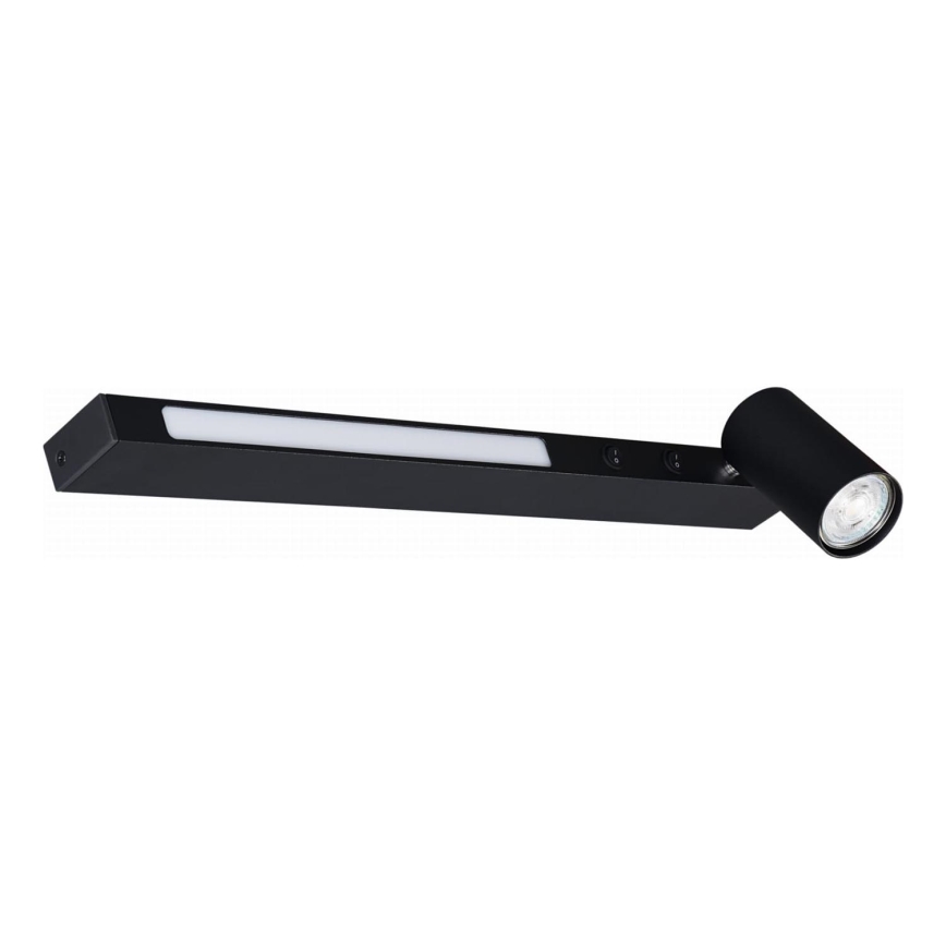 Zuma Line - Luminária de parede LED com foco 1xGU10/5W/230V + LED/8W preta
