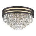 Zuma Line - Luminária de teto em cristal 5xE14/40W/230V preta