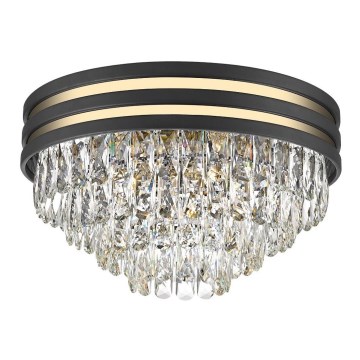 Zuma Line - Luminária de teto em cristal 5xE14/40W/230V preta