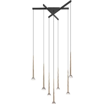 Zuma Line - Lustre pendente em cabo 7xLED/6W/230V preto/dourado