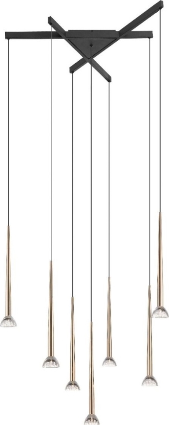 Zuma Line - Lustre pendente em cabo 7xLED/6W/230V preto/dourado