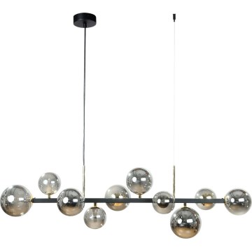 Zuma Line - Lustre suspenso por cabo 10xG9/8W/230V preto/preto fumê