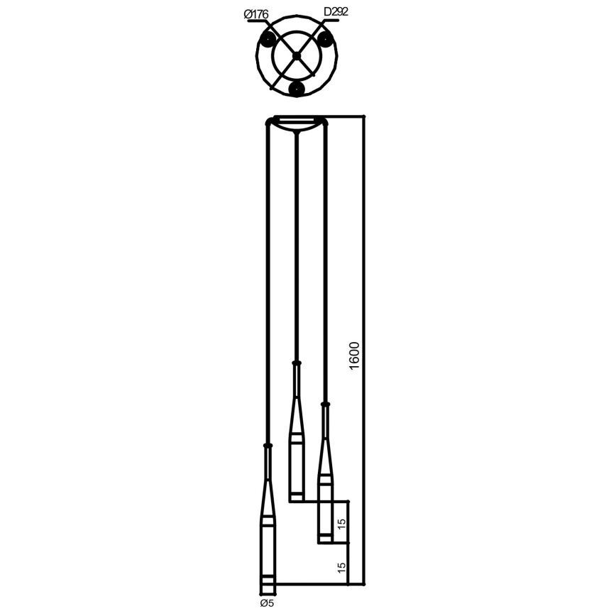 Zuma Line - Candelabro suspenso 3xG9/40W/230V